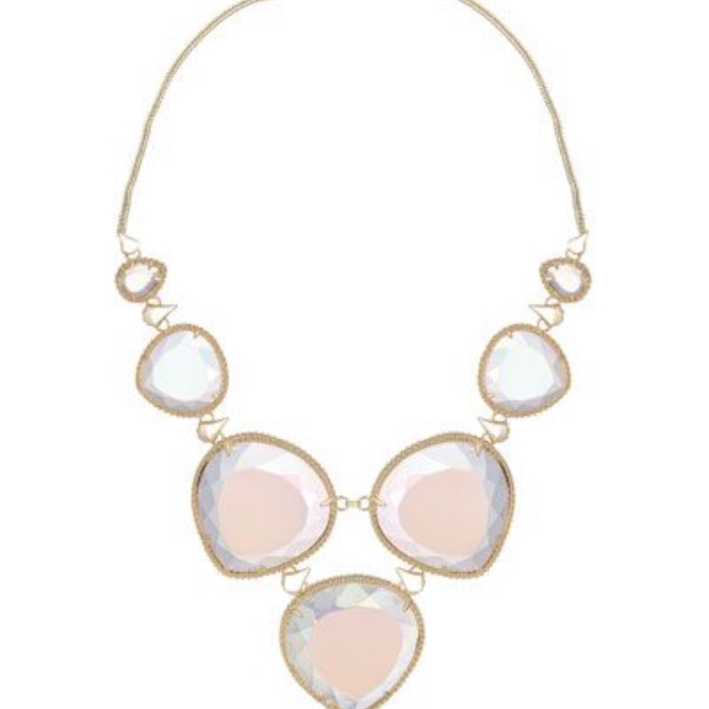 NWOT Rare & Retired Kendra Scott Rebecca Necklace Iridescent & Yellow Gold WOW! - Picture 9 of 14